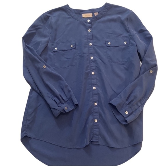Chico’s blue button front tunic, 3 (14-16), classic, casual, mature, versatile - Picture 1 of 3